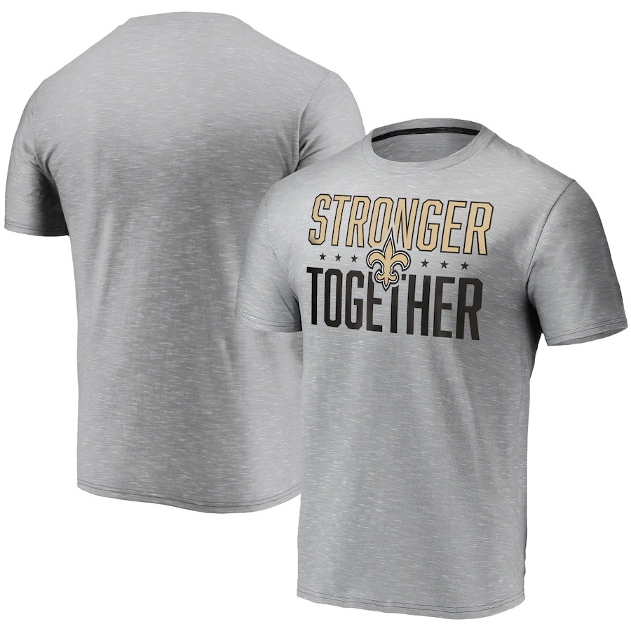 Men's New Orleans Saints Grey Stronger Together T-Shirt